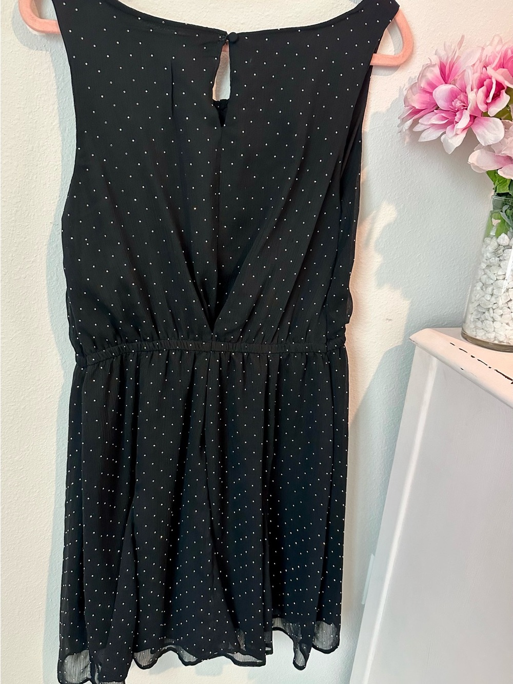 Black Polka Dot Sleeveless Dress - Picture 2 of 2